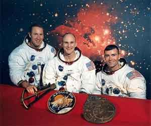 Los tres astronautas del Apolo XIII
